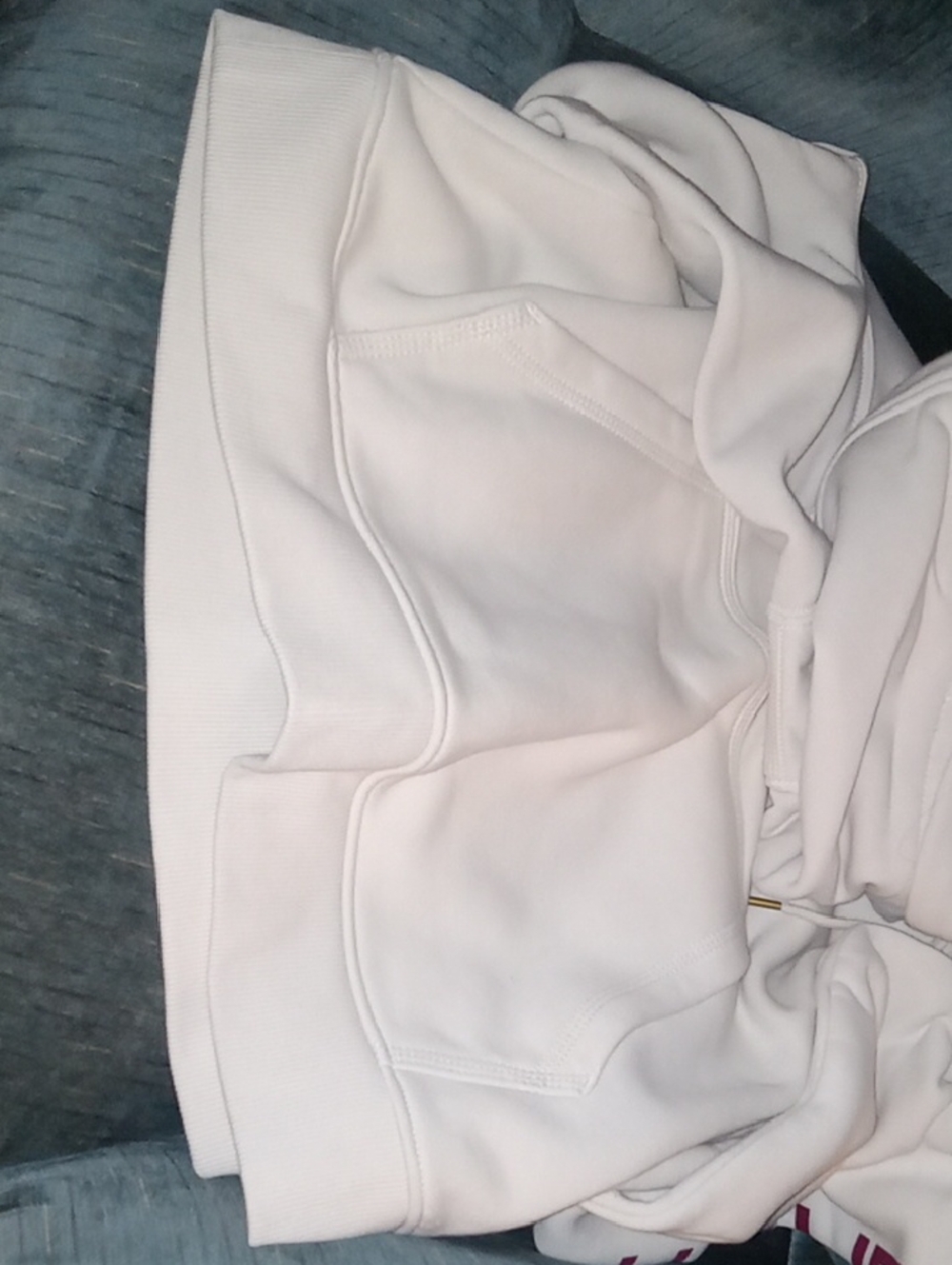 Carhartt WOMENS Cream Hoodie with Purple/Wine Logo - Picture 7 of 8